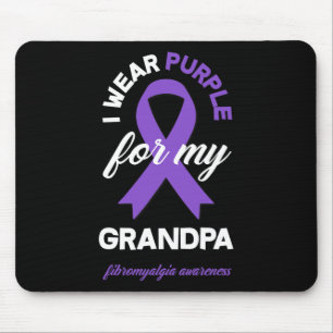 Alfombrilla De Ratón Púrpura Para Mi Abuelo Fibromialgia Conciencia