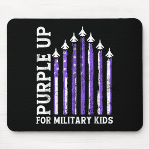 Alfombrilla De Ratón Púrpura Por Mes De Niños Militares