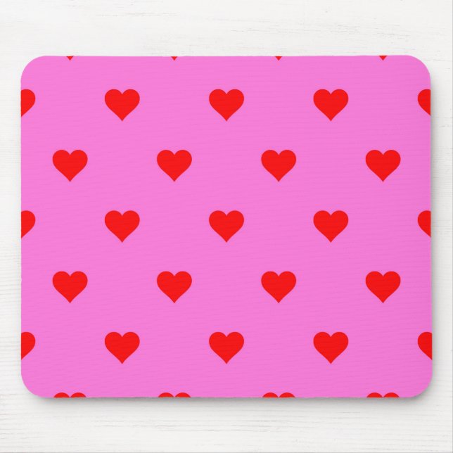 Alfombrilla De Ratón Púrpura Red Cute Simple Heart Pattern (Frente)