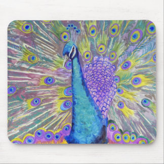 Alfombrilla De Ratón Púrpura y azul de la danza del pavo real