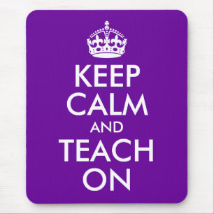 Alfombrilla De Ratón Púrpura y blanca mantienen la calma y enseñan