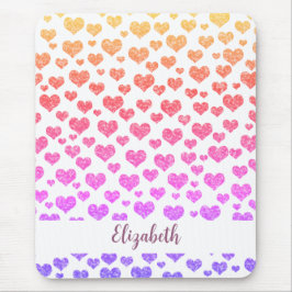Alfombrilla De Ratón Purpurina arcoiris corazón brillante Personalizad