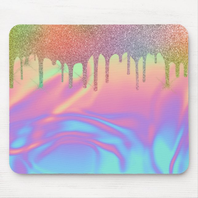 Alfombrilla De Ratón Purpurina arcoiris de Guay gotea holográfico Ombre (Frente)