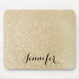 Alfombrilla De Ratón Purpurina de Faux dorado Personalizado guión Nombr