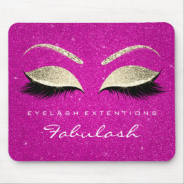 Alfombrilla De Ratón Purpurina de oro Branding Beauty Hot Pink Lashes