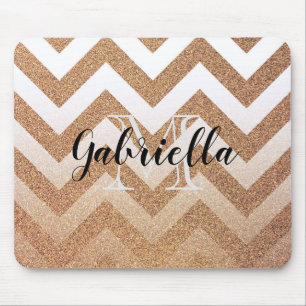 Alfombrilla De Ratón Purpurina Dorado Chevrons