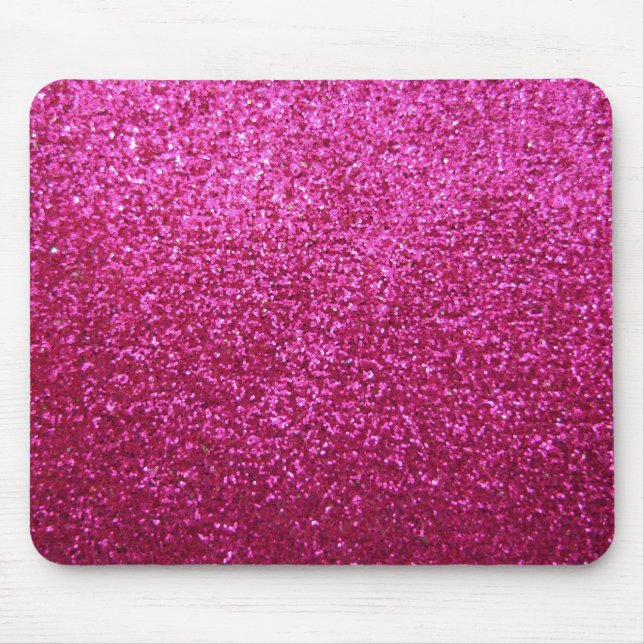 Alfombrilla De Ratón Purpurina Faux Hot Pink (Frente)