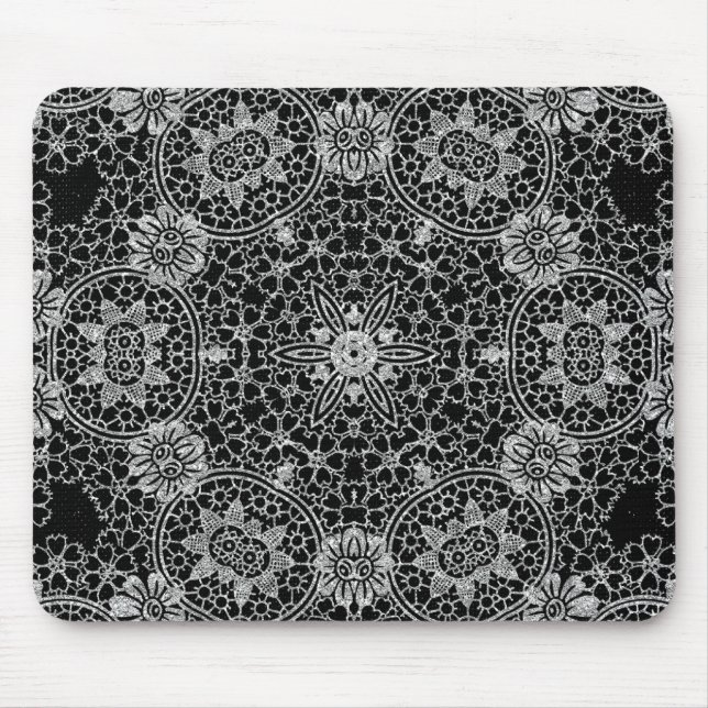 Alfombrilla De Ratón Purpurina negro (Frente)