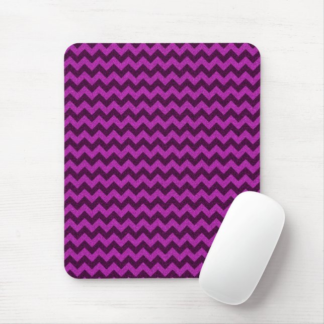Alfombrilla De Ratón Purpurina Purple Zig Zag (Con ratón)