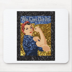 Alfombrilla De Ratón purpurina rosie the riveter