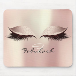 Alfombrilla De Ratón Purpurina Rubor rosa Monograma Belleza Lazas Maqui