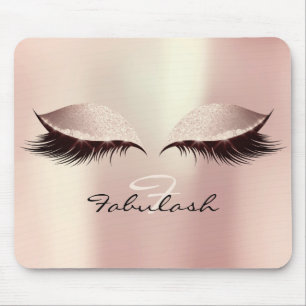 Alfombrilla De Ratón Purpurina Rubor rosa Monograma Belleza Lazas Maqui