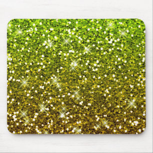 Alfombrilla De Ratón Purpurinas de oro verde brillante