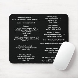 Alfombrilla De Ratón Python morning_routine() Mouse Pad – Coders Gift