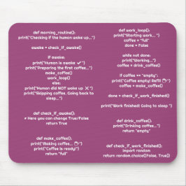 Alfombrilla De Ratón Python morning_routine() Mouse Pad – Coders Gift