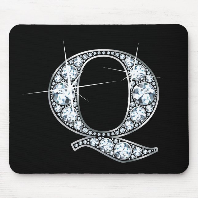 Alfombrilla De Ratón "Q" Diamond Bling Mousepad (Frente)