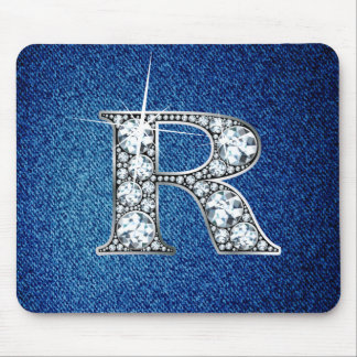Alfombrilla De Ratón Q Faux-"Diamond Bling" en Denim Mousepad
