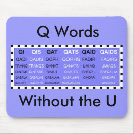 Alfombrilla De Ratón Q Palabras sin el ratón U