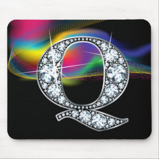 Alfombrilla De Ratón "Q" Sonido de diamante con Mousepad de Swirl Rainb