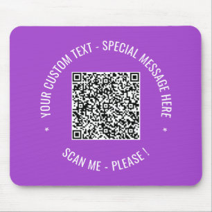 Alfombrilla De Ratón QR Code Scan Info Custom Text Mouse Pad Your Color