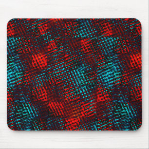 Alfombrilla De Ratón Quadriculados riscados em vermelho e azul claro.