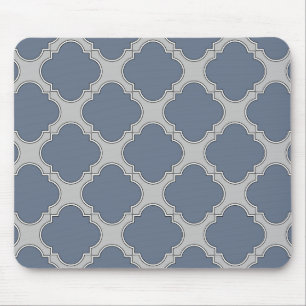 Alfombrilla De Ratón Quatrefoil azul-gris