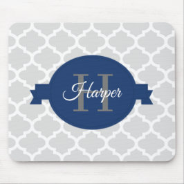 Alfombrilla De Ratón Quatrefoil azul personalizado