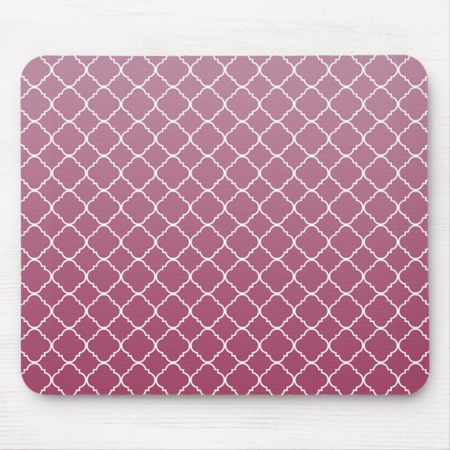 Alfombrilla De Ratón Quatrefoil rosa de ocmbre (Frente)