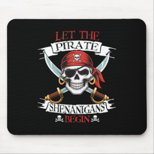 Alfombrilla De Ratón Que El Pirata Shenanigans Comenzara El Calavero Pi