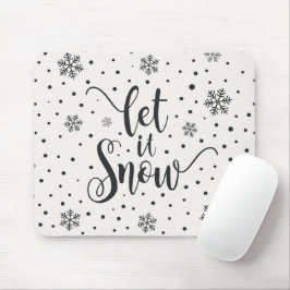 Alfombrilla De Ratón Que la nieve Navidad caligrafía | Mousepad