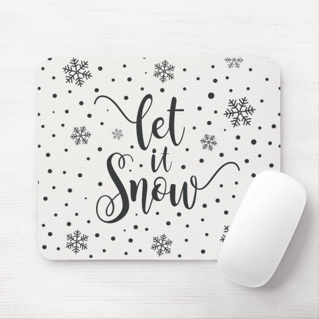Alfombrilla De Ratón Que la nieve Navidad caligrafía | Mousepad (Con ratón)