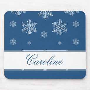 Alfombrilla De Ratón Que nieve Holiday Mousepad, azul real