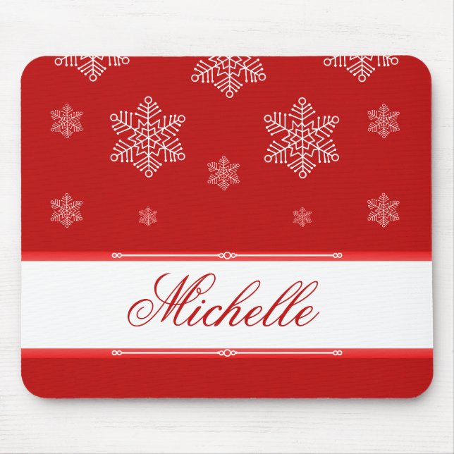 Alfombrilla De Ratón Que nieve Holiday Mousepad, rojo (Frente)