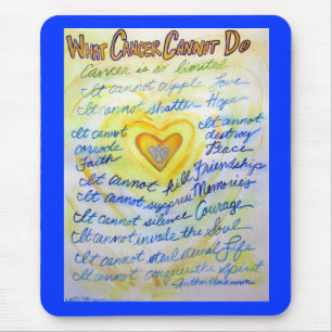 Alfombrilla De Ratón Qué no puede hacer el cáncer Mousepad de texto azu