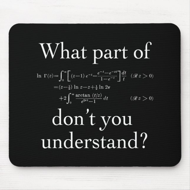 Alfombrilla De Ratón Qué parte de... Blanco sobre oscuro (Frente)