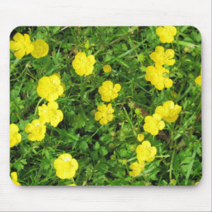 Alfombrilla De Ratón ¿Qué pasa, ranúnculo? Flores amarillas de primaver