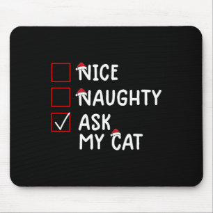 Alfombrilla De Ratón Qué travieso preguntar a los Navidades de Cat Cute