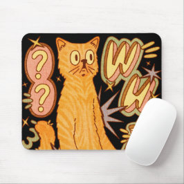 Alfombrilla De Ratón ¿Qué? / Un Ilustracion de gato Naranja