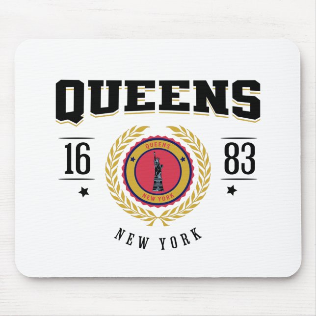 Alfombrilla De Ratón Queens New York 1683 Black (Frente)