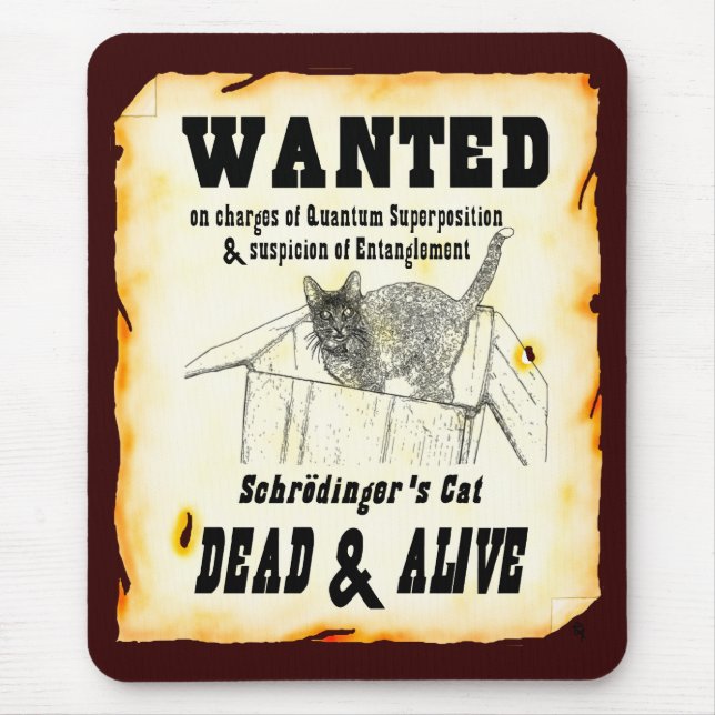 Alfombrilla De Ratón "QUERIDO: El gato" Mousepad de Schrodinger (Frente)