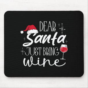 Alfombrilla De Ratón Querido Santa Solo Trae Vino Navidad Bebiendo Fami