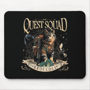 Alfombrilla De Ratón Quest Fantasy Squad Broccoli Kitten Funny Cat
