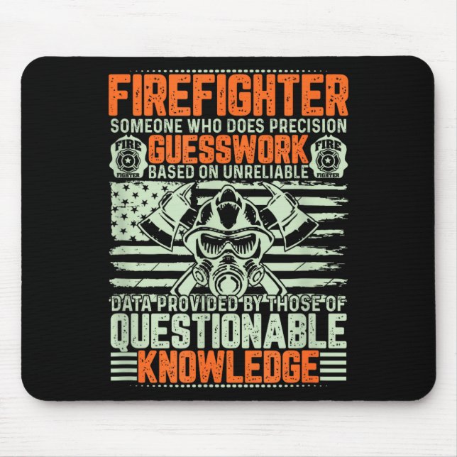 Alfombrilla De Ratón Questionable Knowledge Fireman Gift Proud Firefigh (Frente)