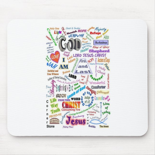 Alfombrilla De Ratón Quién él es… nombres de dios (Frente)
