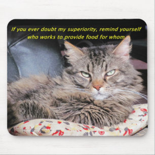 Alfombrilla De Ratón ¿Quién trabaja para quién? Meme de gato