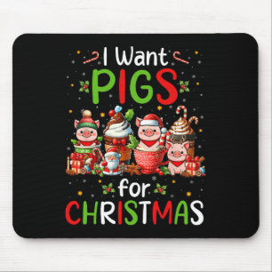 Alfombrilla De Ratón Quiero Cerdos Para Navidades Cafetero Granjero