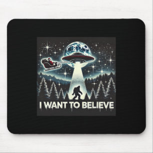 Alfombrilla De Ratón Quiero Creer Divertido Ufo Pie Grande Santa Navida