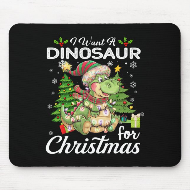 Alfombrilla De Ratón Quiero Dinosaurios Para Navidades Dones Cuidados X (Frente)