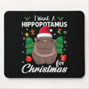 Alfombrilla De Ratón Quiero Hipopótamo Para Navidades Feliz Navidad