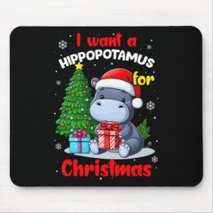 Alfombrilla De Ratón Quiero Hipopótamo Para Navidades Hippo Para Niños